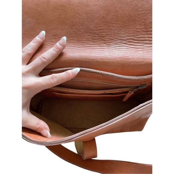 Women's Genuine Leather with Suede Upper Front Belt Buckle Crossbody - Picture 8 of 9